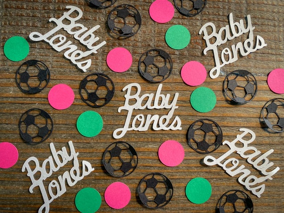 Personalized Baby Name Soccer Baby Shower Confetti
