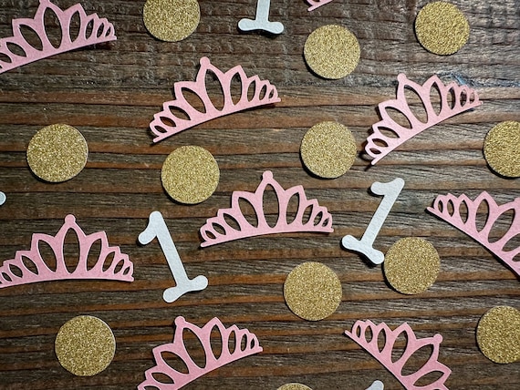 Personalized Age Princess Party Confetti – 100 Pieces | Birthday Table Decor, Pink & Gold Party Decorations