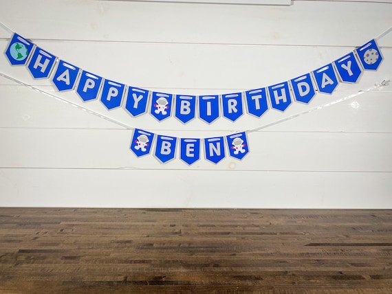 Astronaut Space Birthday Banner