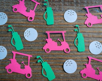 Pink Golf Confetti for Golf Birthday Party, Retirement Party, or Baby Shower