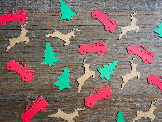 Red Truck, Christmas Tree, and Reindeer Confetti