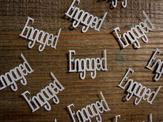 Silver Engaged Engagement Party Confetti