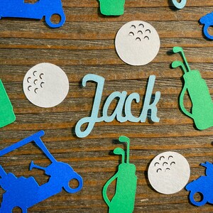Confeti para fiesta de golf con nombre personalizado