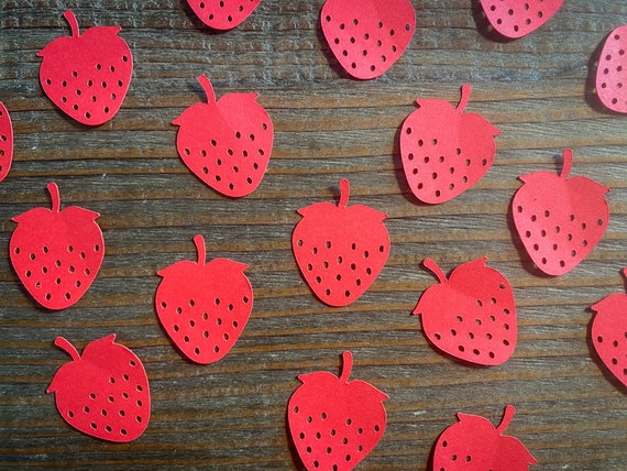 Red Strawberry Birthday Party Baby Shower Confetti