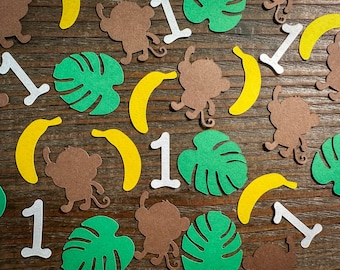 Gepersonaliseerde leeftijd aap en banaan verjaardagsfeestje Con