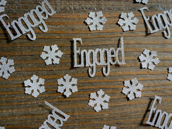 Silver Engaged Wedding Confetti with Silver Snowflakes