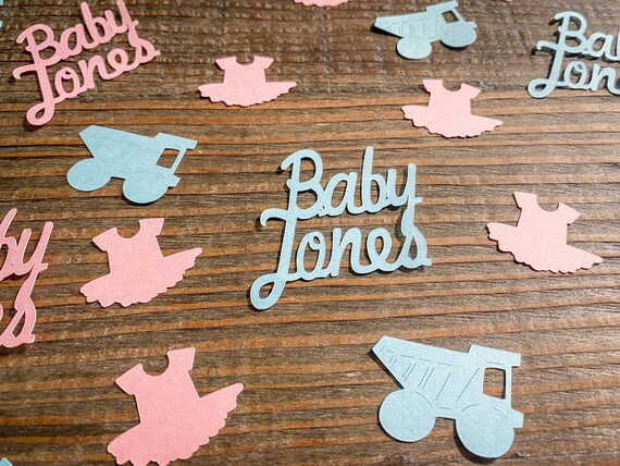 Personalized Trucks or Tutus Gender Reveal Party Confetti