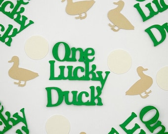 One Lucky Duck Confetti (100 Pieces) – Neutral Baby Shower – Duck Party Decor