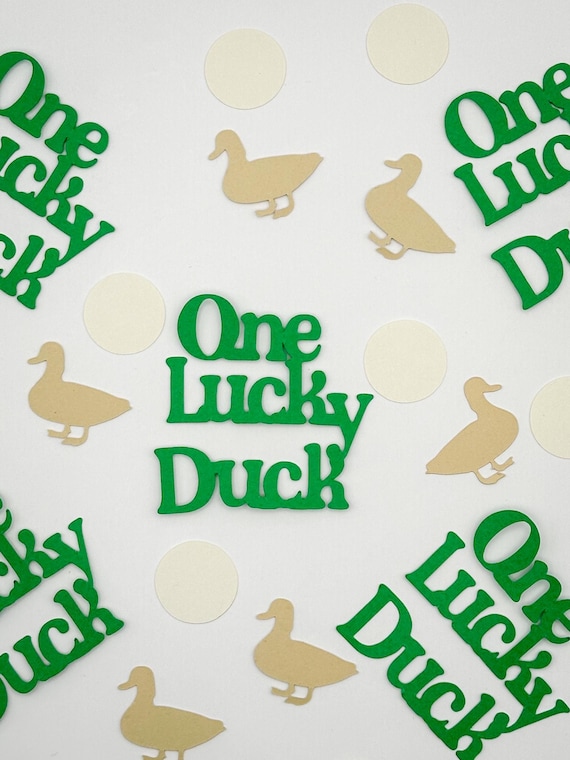 One Lucky Duck Confetti (100 Pieces) – Neutral Baby Shower – Duck Party Decor