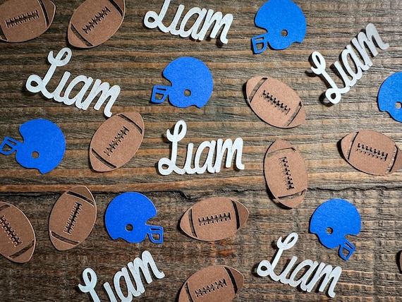 Personalized Football Party Confetti with Helmets