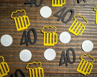 Personalized Age Beer Mug Confetti – Fun Party Table Scatter for Birthdays & Celebrations