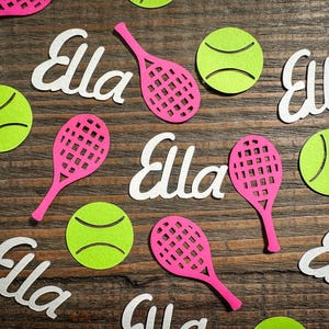 Confettis personnalisés de fête d'anniversaire de tennis