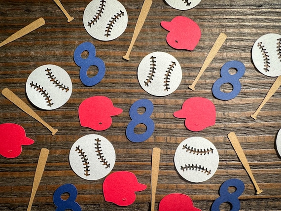 Personalized Age Baseball Party Confetti
