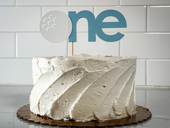 Light Blue Golf First Birthday One Cake Topper