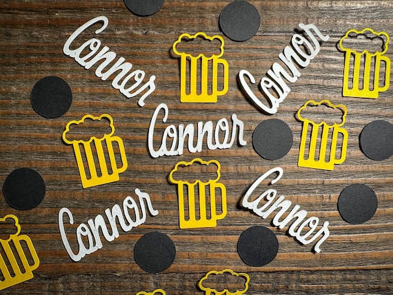 Personalized Name Beer Mug Confetti – Custom Party Table Scatter for Birthdays & Celebrations