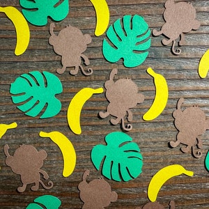 Affe, Banane und Farn Monkey Party Confetti