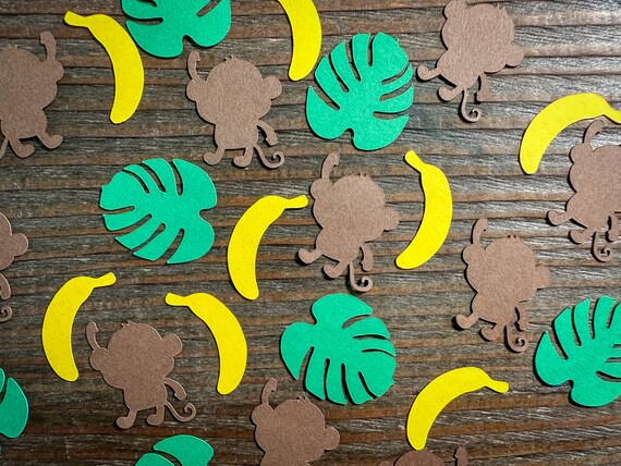 Monkey, Banana, and Fern Monkey Party Confetti