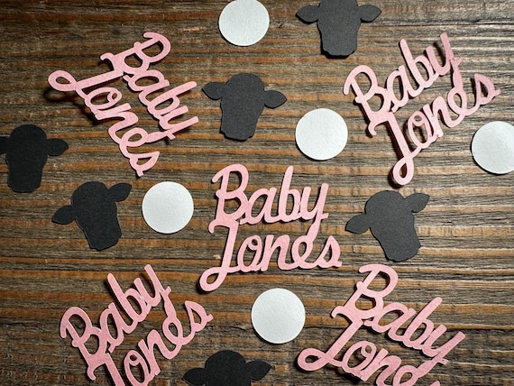 Personalized Cow Baby Shower Confetti – Farm Theme Table Scatter for Girl Baby Showers
