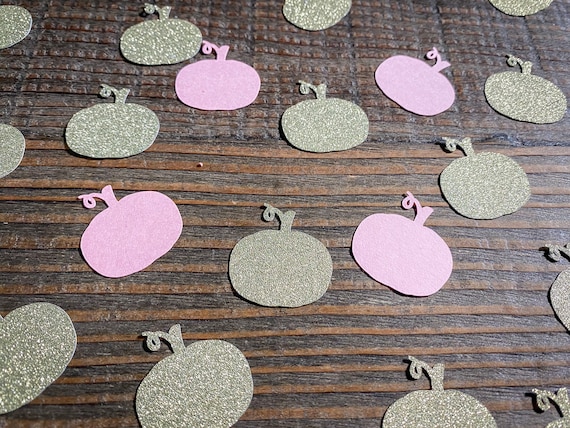 Glitter Gold & Pink Pumpkin Confetti: Fall Party Decor
