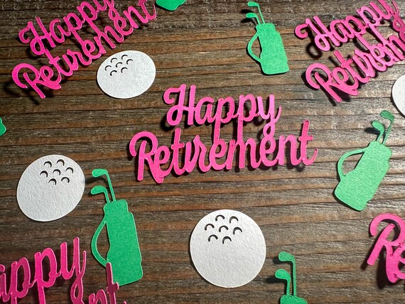 Golf Retirement Party Confetti Bright Pink
