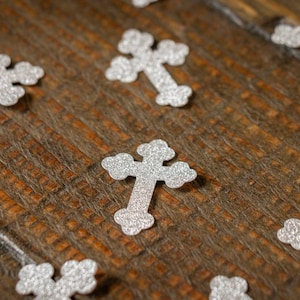 Silver Glitter Cross Confetti