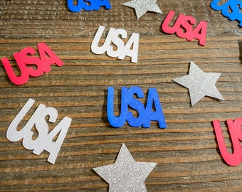 4th of July Military Party USA and Star Confetti