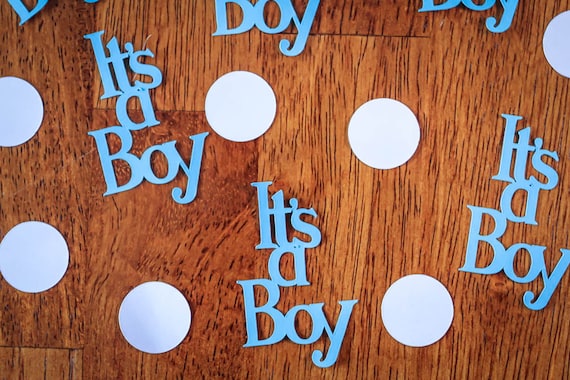Blue and White It's a Boy Baby Shower Confetti