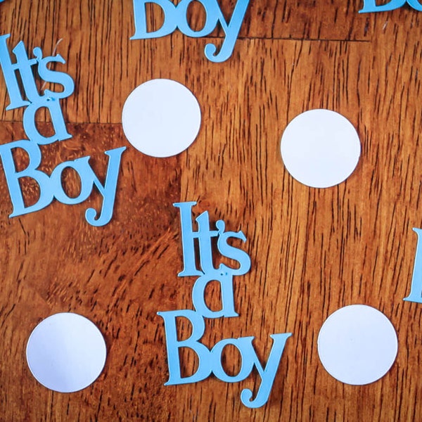 Blue and White It's a Boy Baby Shower Confetti