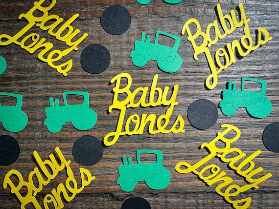 Personalized Tractor Baby Shower Confetti