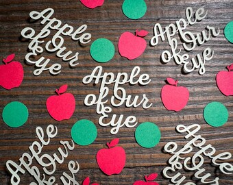 Apple of Our Eye Confetti – Baby Shower or First Birthday Decor | 100 Pieces