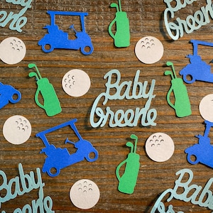 Confetes personalizados para chá de bebê de golfe