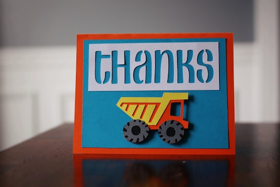 Construction Party Thank You Card