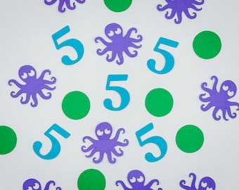 Octopus Confetti, Under the Sea Party Decor, Ocean Birthday Decorations, Custom Age Table Scatter
