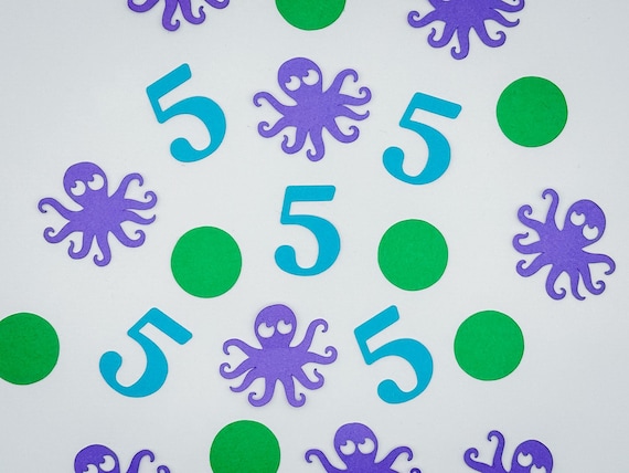 Octopus Confetti, Under the Sea Party Decor, Ocean Birthday Decorations, Custom Age Table Scatter
