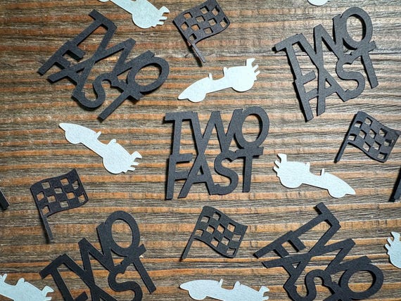 Two Fast Race Car Confetti: Customizable Birthday Party Decor