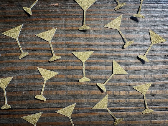 Gold Martini Glass Confetti