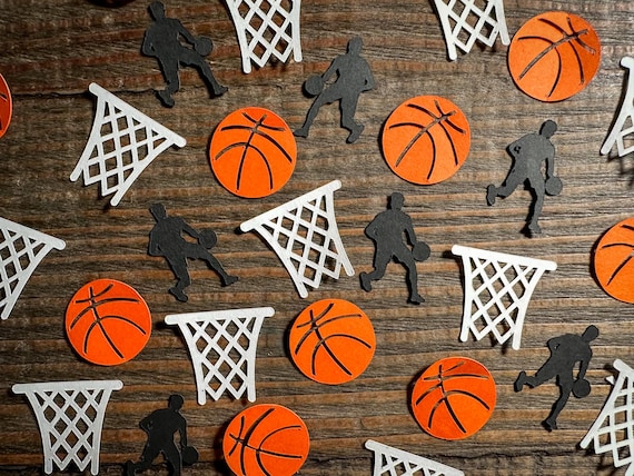 Basketball Party Confetti with Player 2 Cutouts