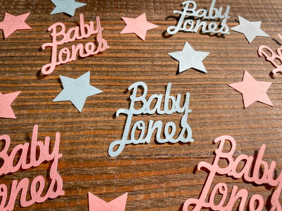 Personalized Baby Shower Confetti: Pink and Blue Star Gender Reveal Decor