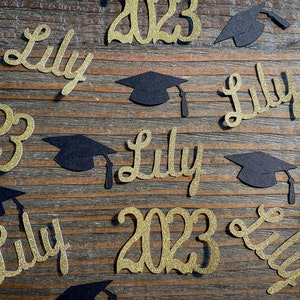 Personalized Gold 2024 Graduation Confetti image 1