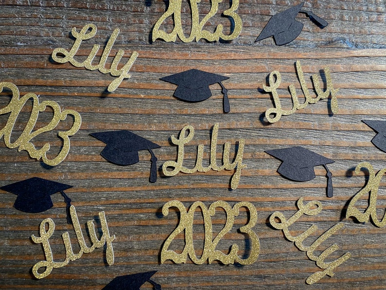 Personalized Gold 2024 Graduation Confetti image 1
