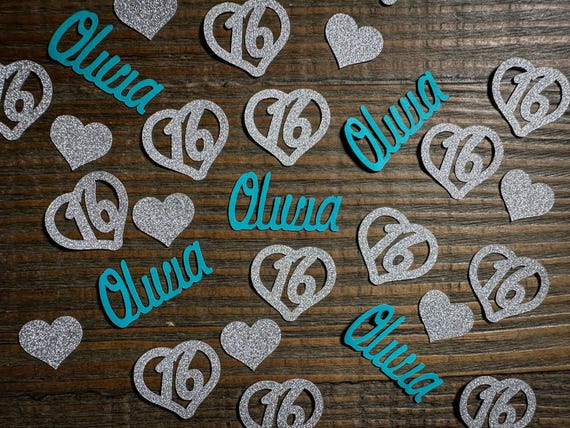Personalized Sweet 16 Birthday Party Confetti