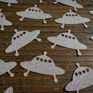 Zilveren UFO Alien Party-confetti
