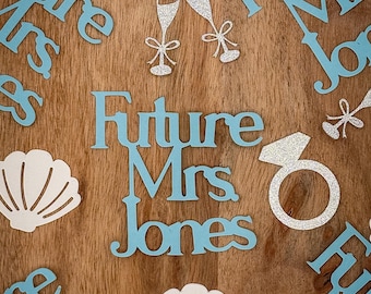 Gepersonaliseerde Future Mrs. Beach vrijgezellenfeest confetti
