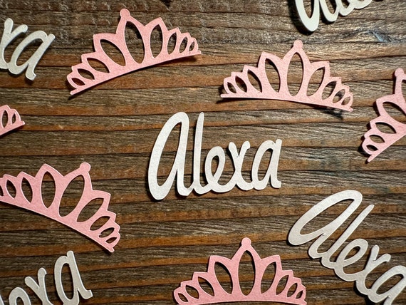 Personalized Pink Crown Princess Party Confetti