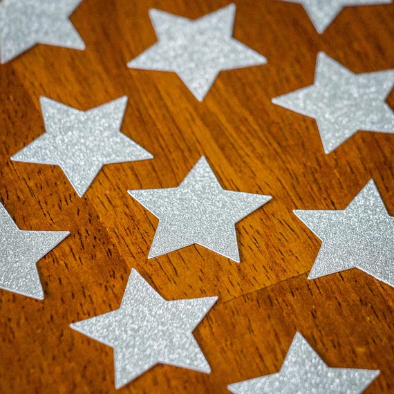Silver Glitter Star Confetti