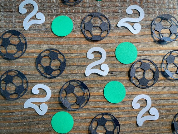 Personalized Age Soccer Birthday Party Confetti