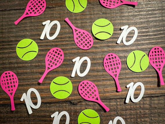 Personalized Age Tennis Birthday Party Confetti