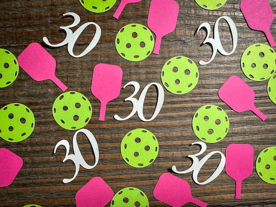 Pink Pickleball Age Party Confetti