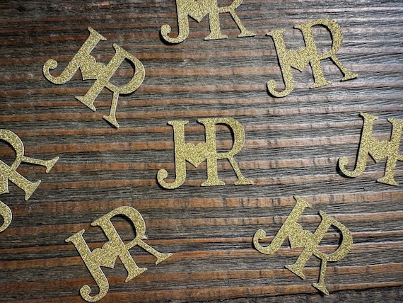 Gold Personalized Initial Wedding, Engagement, Anniversary Party Confetti