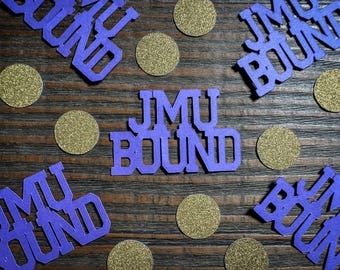 Confeti inicial "College Bound": juego personalizado de 100 piezas para anuncios de admisión y celebraciones de graduación